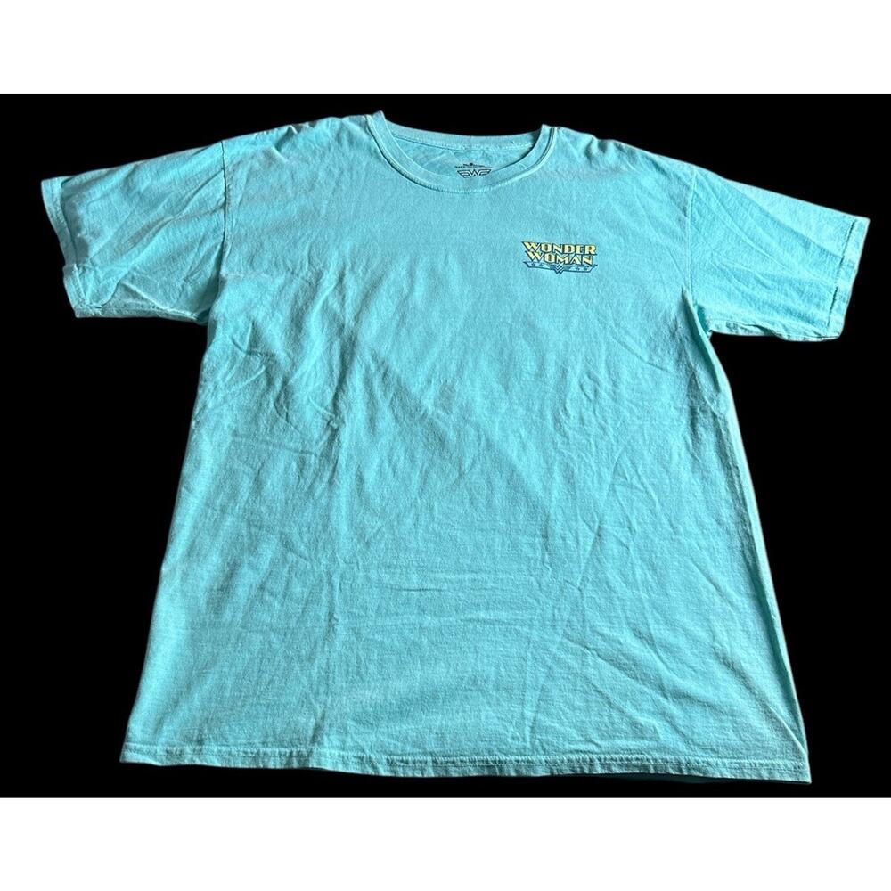 Wonder Woman Logo t shirt Six Flags Size XL Blue Dc Comics
